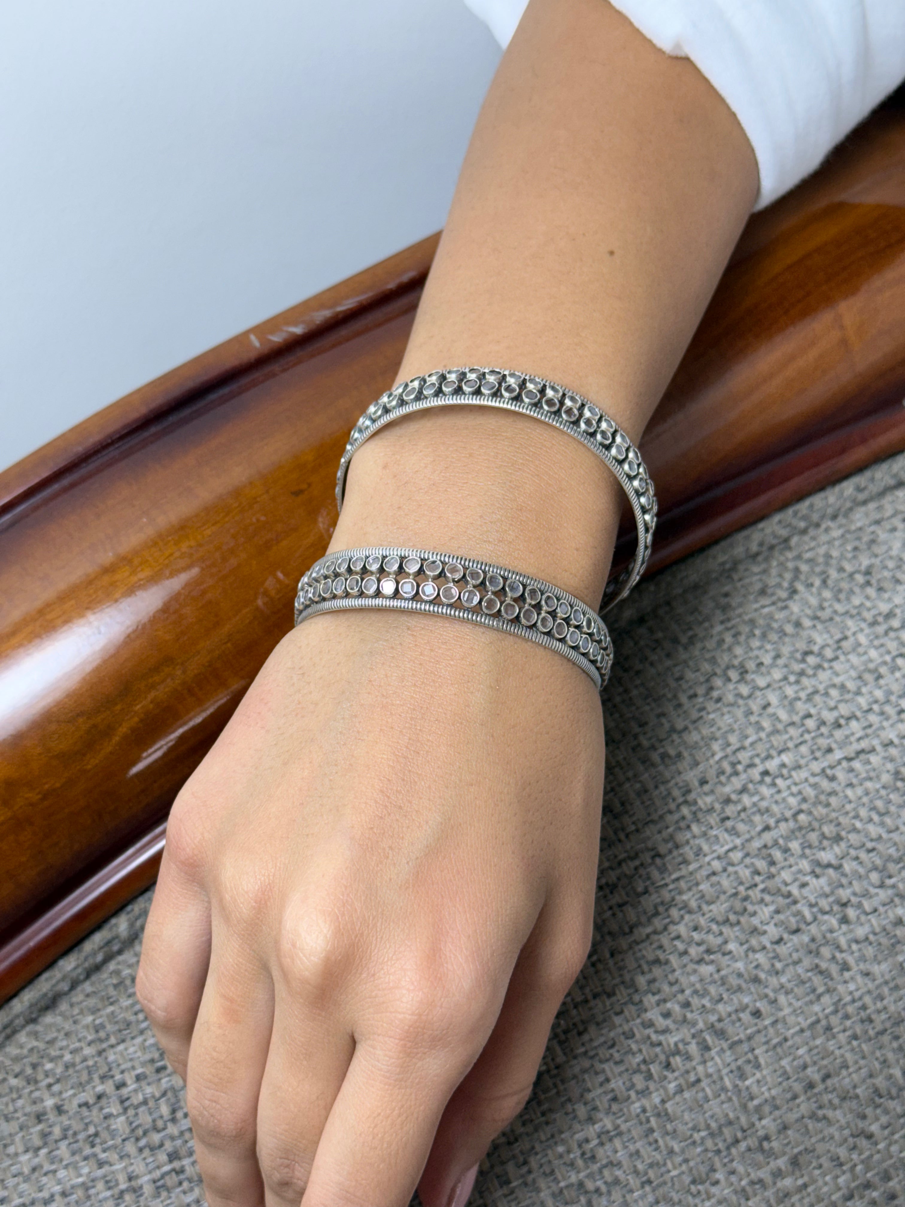 925 Silver Double MoonLoop Bangle